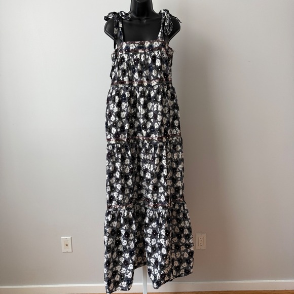 Warm NY Dresses & Skirts - Warm NY sz 0 Floral Maxi Dress Black White Tiered Resortwear Beach Lagenlook